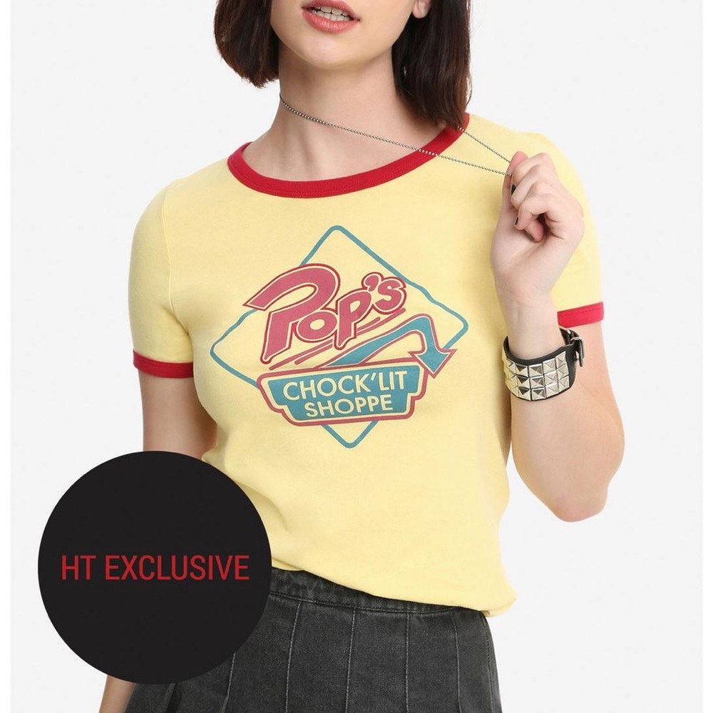 Riverdale Pop's Chock'lit Shoppe Girls Cosplay Ringer TShirt Hot Topic Exclusive